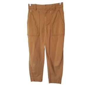 Gap Barrel KHAKI‎ Chino Pants Bronze Brown High Rise Cropped Utility 0 Petite